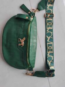 Bolso cruzado mini de diseño de cadena de uso múltiple con estampado de caballo nuevo - Verde - Ver 10