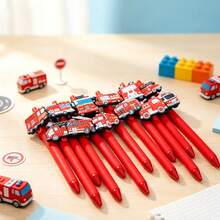 10pcs Fire Truck Ballpoint Pens,Black Ink Smooth Writing Pen, Suitable For Study,School Office Supplies, Perfect Gift For Friends,Students - Multicolor - View 3