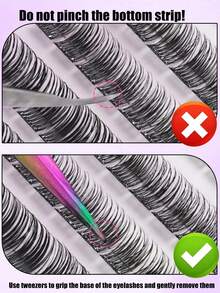 130 Clusters Glue Free Voluminous Fluffy False Eyelashes, 10-18mm Mixed Pre-Glued Self-Adhesive Wispy Extension Lashes, Segmented Dense Lash Clusters For Women Beginners Everyday Eye Makeup Tools, Easy Application - D - View 5