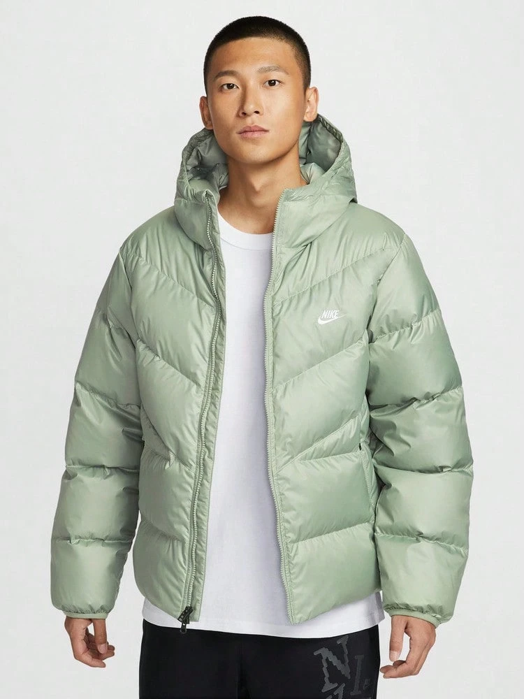 Nike Men's AS M NK WINDRUNNER STMNT Down Jacket Thick Down Jacket - Short HQ7791-370 - Green - View 1