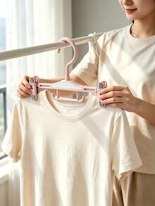 1pc/2pcs Seamless Home Hanger Pants Clips Space-Saving Multi-Purpose Closet Organizer Clips For Hanging Shirts Pants Underwear Socks Hats Strong Hold Non-Slip Design, Ideal For Wardrobe Laundry Drying And Storage, Great Home Essentials - Multicolor - View 4