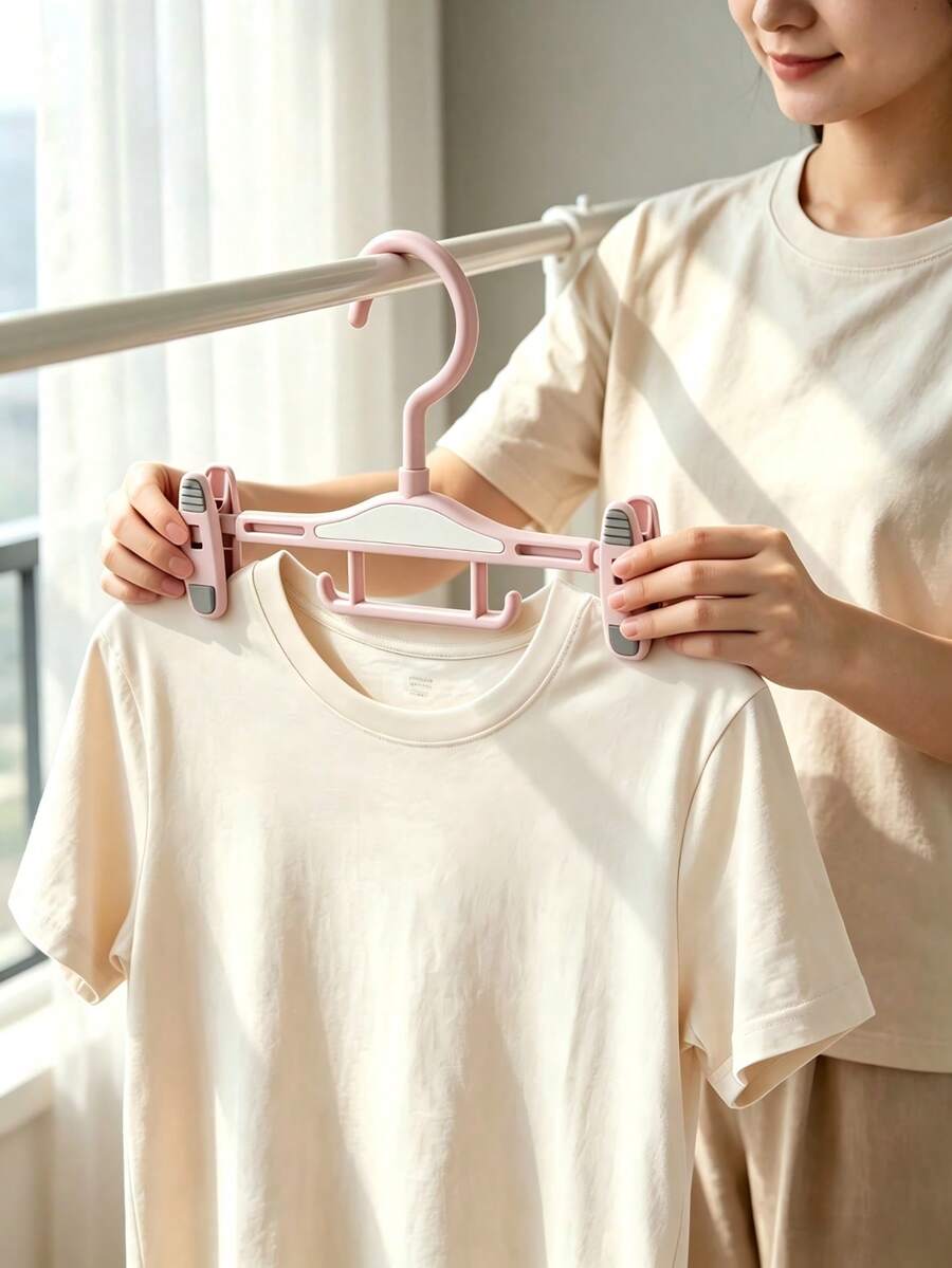 1pc/2pcs Seamless Home Hanger Pants Clips Space-Saving Multi-Purpose Closet Organizer Clips For Hanging Shirts Pants Underwear Socks Hats Strong Hold Non-Slip Design, Ideal For Wardrobe Laundry Drying And Storage, Great Home Essentials - Multicolor - View 1