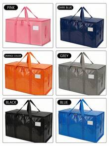 Extra Large Thickened Moving Storage Bag With Sturdy Zipper And Reinforced Handles, Durable Fabric Storage Tote Bag, Suitable For Clothing, Bedding, Ideal For Closet Organization, Home Storage, Moving, Dorm And Seasonal Item Storage - Multicolor - View 11