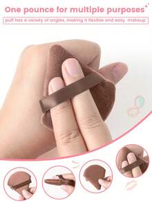 24pcs 15pcs 8pcs/5pcs Triangle Sponge Puff For Loose Powder Setting Makeup Face Soft Triangle Puff Suitable For Loose Powder Body Fan Velvet Makeup Sponge Foundation Blending Sponge Set Beauty Makeup Tools - Brown - View 5
