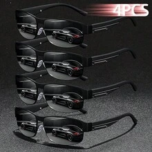 2PCS Fashion Classic Square Glasses Multi Color Combination Unisex Metal Style Suitable For Fishing Travel Vacation And Summer Beach Use Daily Wear - 4PCSF8485-5 - View 5