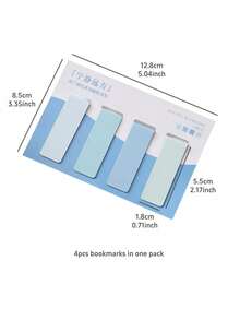 Mordant Tone Magnetic Bookmarks, Soft Magnetic Page Clips, Solid Color Block Design Reading Markers, 4 Styles Stationery Suitable For Students And Book Lovers - Morandi Colors - View 3