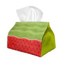 1pc Tissue Box Storage Organizer, Minimalist Pattern - Watermelon Slice Design, Durable Polyester Fabric, Available In Two Sizes, Multi-Functional Napkin Dispenser, Suitable For Home, Car And Party Decoration, Tissue Box Holder, Napkin Box, Tissue Box Cover - A - View 7