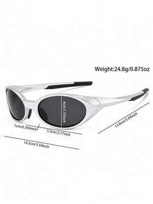 Unisex Fashion Glasses, Streamlined Wrap-Around Narrow Frame Design, Iridescent Mirror Lenses, Y2K Techwear Style, Suitable For Street Photography Outfits - Multicolor - View 4