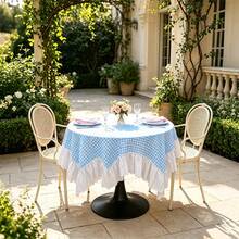 1 buah Taplak Meja Bundar Motif Kotak-kotak yang Cantik, Cocok untuk Meja Makan, Ruang Tamu, Meja Balkon. Cocok untuk: Pernikahan, Pesta Ulang Tahun, Pertemuan Keluarga, Acara. - taplak meja - View 31
