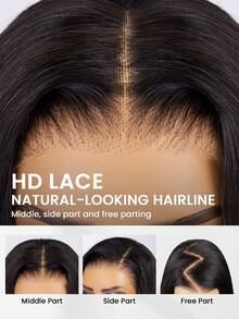 ISEE HAIR Wear Go 6x4 高清蕾丝前置蓬松卷发假发，自然色，180% 密度，16-30 英寸蕾丝闭合假发，预先拔毛修剪，自然发际线，适合日常佩戴，新手友好 - SNatural - 查看 8