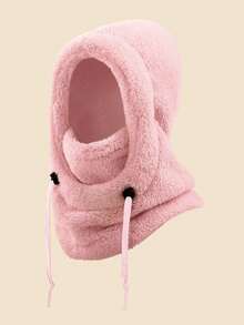 1pc Kids Plush Balaclava Hood, Adjustable Drawstring, Multiple Soft Colors, Winter Outdoor Warmth, Suitable For Skiing, School And Snow Play - Ear Protection and Neck Scarf Hat - View 20