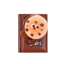 Kawaii 3D Toast Bread Decor Trifold SmallWallet, Nice Letter Embroidered Card Purse - Multicolor - View 12
