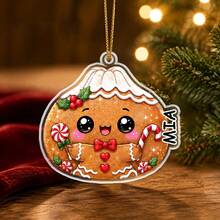 1pc Personalized Dumpling Family Christmas Ornament, Custom Name Acrylic Dumpling Ornament, Cute Character Dumpling Keepsake,Santa Gingerbread Bear Reindeer Unicorn Christmas Tree Design,Xmas Tree Decor,Christmas Gift - Multicolor - View 10