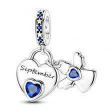 1pc Silver Plated Birthstone Angel Month Beaded Pendant Suitable For Bracelet Necklace DIY Jewelry Making Birthday Gift - Silver - View 16