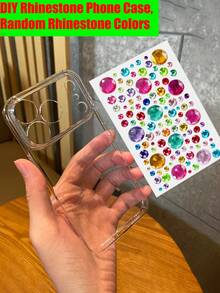 Bedazzling Sparkling Rhinestones Gem Diy Phone Case + Stickers Compatible With IPhone 18 Pro Max 17 16 15 14 13 12 Pro Max 11 Bling Rhinestone Phone Case - Round Diamond - View 3