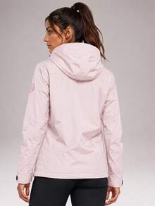 CZRLHYT 1pc Women's Hooded Zip-Up Outdoor Jacket With Pockets, Suitable For Various Outdoor Sports - Pink - View 4