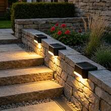 4/8/12/16PC Outdoor Solar Lights Waterproof Light-Sensing Auto On/Off Design, No Charging Required, Suitable For Decorating Sun Garden, Stairs, Deck, Pathway, Fence - Seven-character Lamp - View 4