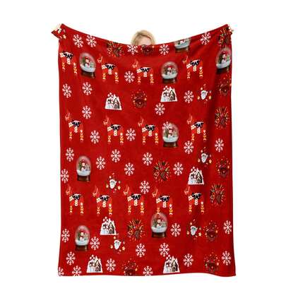 1PC Christmas Snowman Pattern Flannel Blanket, Machine Washable, Soft And Comfortable, Lightweight Polyester Blanket, Cozy Air Conditioning Blanket, Home Decor, Suitable For All Seasons, New Year And Halloween Gift For Friends, Suitable For Sofa, Bed, Car, Office, Camping, Travel, Outdoor, Suitable For Family And Friends. Perfect Gift For Son, Daughter, Grandmother, Grandfather, Father, Mother, Uncle And Aunt