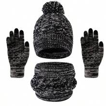 1 Set Tie Dye Children Knit Warm Hat Set Ear Protection Suitable For 2-8 Years Old Girls Wear - Multicolor - View 13