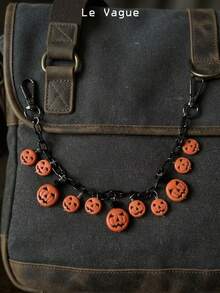Halloween Spooky Pumpkin Black Chain Handbag Strap Extender - Cute Festival Theme Y2K Purse Charm & Bag Accessory - Multicolor - View 4