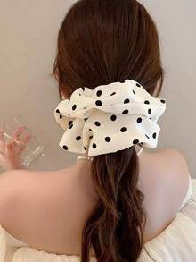 2/1pc Women's Loose Black And White Polka Dot Headband, Fashionable Multi-Purpose Elegant Minimalist Style - Multicolor - View 10