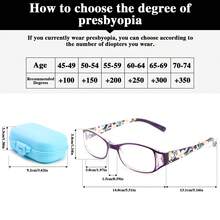 1pc New Fashion Floral Rectangular Frame Reading Glasses, Premium Hollow Design, Foldable Portable, With Matching Independent Glasses Case, Portable Storage, Essential For Office And Reading, Great Gift Choice - Purple Flower - View 4