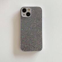 DECOPHONE Ốp lưng điện thoại sáng tạo chống rơi toàn diện cho Apple 17/16 Pro Max/15/14/13, đính đá rhinestone hình giọt nước ngôi sao lấp lánh - Bạc - Xem 2