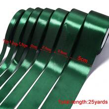 25 Yards/Roll Christmas Decoration Ribbon Satin Dark Green Satin Ribbon, Suitable For DIY Crafts, Gift Wrapping, Bows, Parties, Weddings, Christmas Decorations, Hair Bow Making Materials - Dark Green - View 8