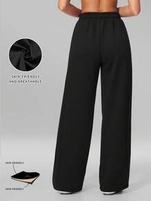 MFVIM Women's Autumn/Winter New Premium Sweatpants Pilates Gym Workout Essential Yoga Fitness Apparel - Premium Black - View 4