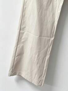 Women's Casual Solid Color Cargo Pants, Drawstring Waist With Large Pockets Design, Suitable For Outdoor, Sports And Daily Fashion Wear - Apricot - View 6