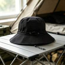 2PCS Solid Color Minimalist Casual All-Season Waterproof Quick-Dry Men's Bucket Hat, Unisex Foldable Portable Bucket Hat, Windproof Drawstring Adjustable Sun Hat, Travel Hiking Sun Protection Fishing Outdoor Sports Commute Sun Hat, Lightweight Portable, Suitable For All Ages, Adjustable Foldable, UV Protection, Gift For Friends, - Multicolor - View 8