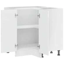 vidaXL Armoire d'angle de cuisine Porto blanc brillant bois ingénierie - Blanc - Voir 6