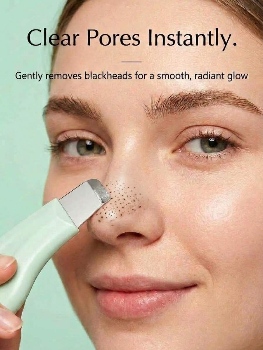 1pc Blackhead Remover Shovel Manual Pore Cleaner Tool, Stainless Steel Face Scraper For Deep Pore Cleaning, Professional Comedone Extractor For Sebum And Strawberry Nose, Skincare Exfoliating Tool For Women