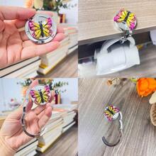 Gradient Colorful Textured 3D Butterfly Foldable Bag Hook, Desk Hanger, Craft, Holiday Gift - Multicolor - View 7