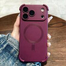 Magnetic Shockproof TPU Phone Case, Compatible With IPhone 18 Pro Max 17 16 15 14 13, Supports Wireless Charging - Cherry Red - View 1