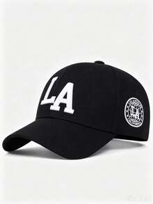 1 Unisex Letter Embroidery Baseball Cap Outdoor Adjustable Sun Protection Casual Hat Suitable For Spring And Autumn Travel Beach Vacation - Black - View 2