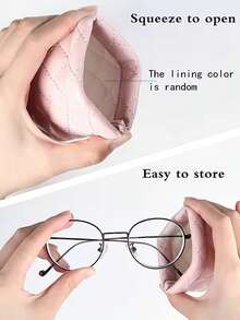 2 Pcs Eyeglass Storage Bags, Ladies' Portable Soft PU Eyeglass Cases, Eyeglass Organizers, Women's Eyeglass Storage Purses, Accessories Storage Bags - Multicolor - View 6