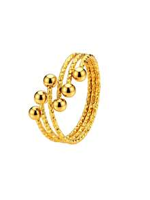 Stainless Steel Triple Layer Textured Wave Bead Adjustable Open Ring, Unisex Jewelry, Fashion Couple Rings, Suitable For Daily, Party And Holiday Wear - Adjustable Open Ring - View 9