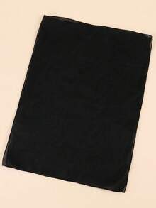 1pc Solid Color Chiffon Small Scarf - Black - View 3