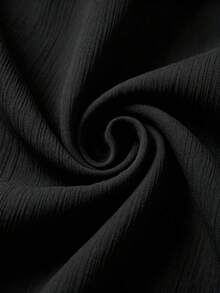 Women's V-Neck Ruffle Chiffon Blouse, Elegant Semi-Sheer Bell Sleeve Top, Romantic Bohemian Style Black Shirt - Black - View 5