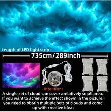 BINDLAN RGB Cloud Light, 3D Thunderstorm Cloud Light Strip With Music Sync Color Changing Effect, DIY Cloud Ceiling Decoration, Dreamy Atmosphere Lighting, Suitable For Bedroom, Game Room, Party, Christmas And Holiday Decor - Thundercloud Lamp - View 7