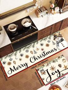 1/2pcs Christmas Vintage Diatomaceous Earth Mat, Snowman Pattern, Super Absorbent, Non-Slip, Perfect For Bathroom, Kitchen And Dining Room, Quick Drying, Ideal Gift For Home Decor And Bathroom Mat, Sweet Christmas Decoration! - Multicolor - View 13