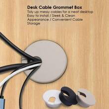 Cubierta simple para orificio de cable de escritorio, universal para escritorio de computadora/escritorio ajustable en altura/escritorio de estudio, gestión de cables y cubierta decorativa - Tapa para orificio de cable en escritorio - Ver 8