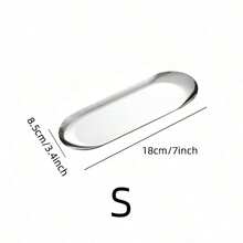 1pc Silver Luxury Metal Storage Tray, Jewelry Tray, Desktop Organizer Tray, Shaped Jewelry Display Tray, Home Decor Serving Tray, Craft, Desktop Storage Rack, Perfect For Placing Jewelry, Cosmetics - Silver - View 14