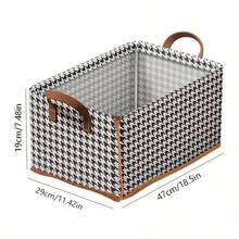 Clothes Storage Box Houndstooth Pattern Home Wardrobe Pants Organizer Fabric Storage Bin Multi-Layer Foldable Storage Frame - Multicolor - View 2