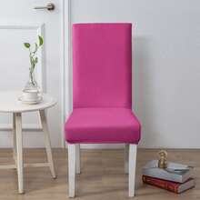 1/2/4/6pcs Solid Color Chair Covers, Decorative Dust-Proof Elastic Full-Coverage Chair Covers, Removable And Washable - Multi-color - View 7