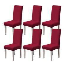 1/2/4/6pcs Solid Color Chair Covers, Decorative Dust-Proof Elastic Full-Coverage Chair Covers, Removable And Washable - Multi-color - View 23
