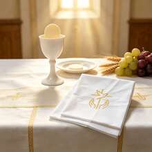 2pcs, 125gsm Priest Hand Towel, Handkerchief Gift For Prayer Season, Thank You Towel Gift, Suitable For Both Men And Women, Faith, Religious Embroidery, Gift For Prayer Season Handkerchief Gift For Prayer Season - White - View 2