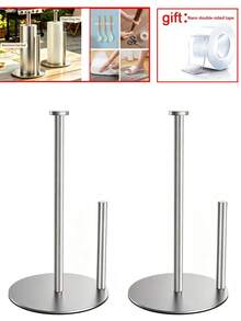 Baofeng 1pc Stainless Steel Countertop Paper Towel Holder, Kitchen Paper Towel Dispenser With Weighted Non-Slip Base, Easy Tear Paper Towel Rack, Durable Stand, Suitable For Standard And Large Paper Towel Rolls, Modern Space-Saving Storage Rack, Suitable For Kitchen, Bathroom, Pantry And Home Decor - Multicolor - View 18