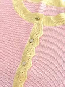 Busana Musim Gugur Wanita: Kardigan Rajut Warna Pink dengan Kerah Bulat, Kancing, dan Lengan Panjang, Cocok untuk Kembali ke Sekolah dan Bepergian. - MultiWarna - View 11